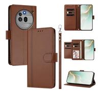 QiongniAN Compatible with Nothing Phone 3A Pro Case,PU Leather Flip Cover Wallet Protector Compatible with Nothing Phone (3a) Pro Protective Case Brown