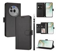 QiongniAN Compatible with Nothing Phone 3A Pro Case,PU Leather Flip Cover Wallet Protector Compatible with Nothing Phone (3a) Pro Protective Case Black