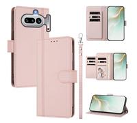 QiongniAN Compatible with Nothing Phone 4a Case,PU Leather Flip Cover Wallet Protector Compatible with Nothing Phone (4a) 5G A069 Protective Case Pink