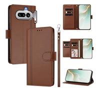 QiongniAN Compatible with Nothing Phone 4a Case,PU Leather Flip Cover Wallet Protector Compatible with Nothing Phone (4a) 5G A069 Protective Case Brown