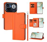 QiongniAN Compatible with Nothing Phone 4a Pro Case,PU Leather Flip Cover Wallet Protector Compatible with Nothing Phone (4a) Pro 5G A069P Protective Case Orange