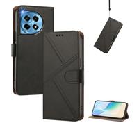 QiongniAN Compatible with OnePlus 12R 5G / Ace 3 Leather Case Black