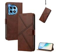 QiongniAN Compatible with OnePlus 12R 5G / Ace 3 Leather Case Brown