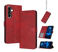QiongniAN Compatible with Samsung Galaxy A36 5G Leather Case,Compatible with Samsung Galaxy A36 5G SM-A366E SM-A366E/DS SM-A366B SM-A366B/DS SM-A366U1 Case PU Leather Phone Flip Cover Red
