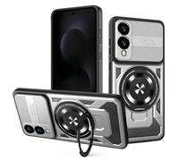 QiongniAN Compatible with Samsung Galaxy S25 Edge SM-S937U1 SM-S937B/DS Case Cover,Compatible with MagSafe,360 Degree Rotating Magnetic Stand Anti-Drop Phone Case Gray