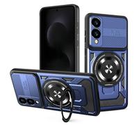 QiongniAN Compatible with Samsung Galaxy S25 Edge SM-S937U1 SM-S937B/DS Case Cover,Compatible with MagSafe,360 Degree Rotating Magnetic Stand Anti-Drop Phone Case Blue