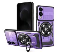 QiongniAN Compatible with Samsung Galaxy S25 Edge SM-S937U1 SM-S937B/DS Case Cover,Compatible with MagSafe,360 Degree Rotating Magnetic Stand Anti-Drop Phone Case Purple