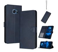 QiongniAN Compatible with Samsung Galaxy S7 Leather Case,Compatible with Samsung Galaxy S7 SM-G930F SM-G930A SM-G930P SM-G930V SM-G930T SM-G930S SM-G930FD Case PU Leather Phone Flip Cover Blue
