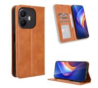 QiongniAN Compatible with TCL K70 Power Case Cover,PU Leather Flip Phone Protective Cover Compatible with TCL K70 4G T522A Case Brown