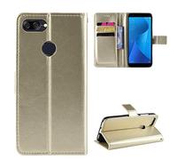 QiongniAN Flip Leathe Case Compatible with Asus Zenfone Max Plus M1 X018D / Pegasus 4S ZB570TL Phone Protective Case Cover Gold