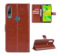 QiongniAN Flip Leathe Case Compatible with Asus Zenfone Max Shot ZB634KL / Shot Plus A001D Phone Protective Case Cover Brown