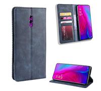 QiongniAN Magnetic Flip Wallet Case for Oppo Reno Case,Case for Oppo Reno CPH1917 PCAT00 PCAM00 Case Cover Blue