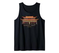 Qiongzhu Temple, Hand-Drawn, Kunming, China Tank Top