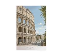 QIOTBVV Colosseum Rome PrintCanvas Poster Bedroom Decor Landscape Office Room Decor Gift08x12inch(20x30cm)