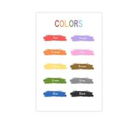 QIOTBVV Colour Chart for Preschool Learning And Education Canvas Poster Bedroom Decor Landscape Office Room Decor Gift 24" L X 36" W