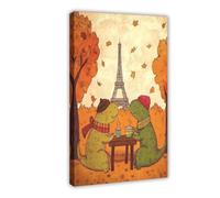 QIOTBVV Dinosaur Paris PosterCanvas Poster Bedroom Decor Landscape Office Room Decor Gift16x24inch(40x60cm)