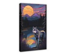 QIOTBVV Exquisite WolfCanvas Poster Bedroom Decor Landscape Office Room Decor Gift12x18inch(30x45cm)