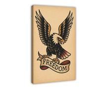 QIOTBVV Freedom EagleCanvas Poster Bedroom Decor Landscape Office Room Decor Gift16x24inch(40x60cm)