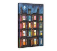 QIOTBVV Glasgow TenementCanvas Poster Wall Art Decor Print Picture Paintings for Living Room Bedroom Decoration12x18inch(30x45cm)