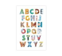 QIOTBVV Kindergarten Alphabet Learning Educational Poster Canvas Poster Wall Art Decor Print Picture Paintings for Living Room Bedroom Decoration 24" L X 36" W
