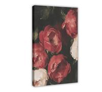 QIOTBVV Melancholy Red PeonyCanvas Poster Bedroom Decor Landscape Office Room Decor Gift24x36inch(60x90cm)