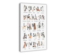 QIOTBVV Minimalist Alphabet Learning Educational Poster Canvas Poster Wall Art Decor Print Picture Paintings for Living Room Bedroom Decoration 8" L X 12" W