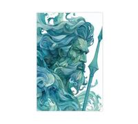 QIOTBVV Poseidon God of The SeaCanvas Poster Wall Art Decor Print Picture Paintings for Living Room Bedroom Decoration08x12inch(20x30cm)