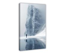 QIOTBVV Reflections of The Arctic's Silent Landscape Canvas Poster Bedroom Decor Landscape Office Room Decor Gift 12" L X 18" W