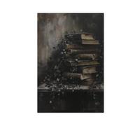 QIOTBVV Stacked Old Vintage BooksCanvas Poster Wall Art Decor Print Picture Paintings for Living Room Bedroom Decoration20x30inch(50x75cm)