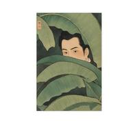 QIOTBVV The Hidden Man- Japanese Retro Art Canvas Poster Bedroom Decor Landscape Office Room Decor Gift 12" L X 18" W