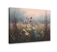 QIOTBVV Wildflower MeadowCanvas Poster Bedroom Decor Landscape Office Room Decor Gift20x30inch(50x75cm)