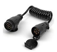 Qiping 13 Pin to 7 Pin Trailer Spring Wire - Stretchable 1.2m, 13 to 7 Pin Trailer Adapter Extension Cable