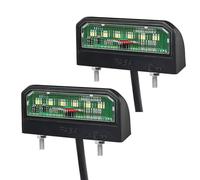 Qiping 2 x E-mark Approved Waterproof 12v 24v LED Number Plate Lights for Car Trailer Caravan Truck Motorcycle