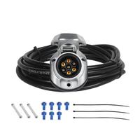 Qiping 7 Pin Trailer Socket 12v Pre-wired 2 M Cable, 7 core trailer cable, 7 Core Towing Hitch Wiring Harness for Caravan, Boat, Truck, Trailer