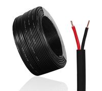 Qiping Flat 2 Core Cable Twin Red/Black Copper Trailer Caravan Auto Boat Cable Wire 12V/24V,Suitable for LED Light Wiring Connections(2 Core 0.5mm²,10M)