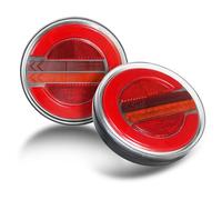 Qiping LED Trailer Lights,Truck Car RV Round Tail Light Illumination,12/24V DC Taillights Set With E9 Tested