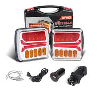 Qiping Magnetic Wireless Trailer Light Kit E-mark approved 12V Cordless LED Trailer Board Lights with Number Plate Light - Waterproof, Rechargeable, ZT03