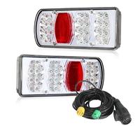 Qiping Trailer Lights, 13-Pin Trailer Socket, 12V/24V with 6 Functions/5 m Cables/E-Approved for Cars, Trucks, Caravans and Vans