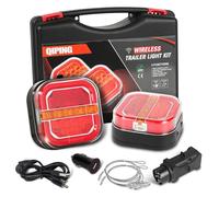 Qiping Wireless LED Trailer Lights Magnetic Kit, 12V Trailer Lighting Board - 5 Functions Magnetic Trailer Lights, Waterproof, Rechargeable, E-Mark E9 Wireless led lights for Truck, Lorry, Caravan