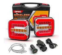 Qiping Wireless Trailer Lights, 12V LED Magnetic Trailer Lights, IP67 Waterproof, Rechargeable, Tail Lamps Set for Car Truck Caravan Lorry RV E9 Approved