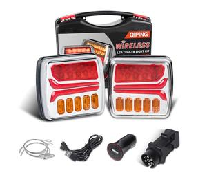 Qiping Wireless Trailer Lights, 12V Magnetic Trailer Lights, LED Trailer Lights Set E-Mark E9 Trailer Light Board for Car Truck Caravan Lorry RV - Waterproof/Rechargeable