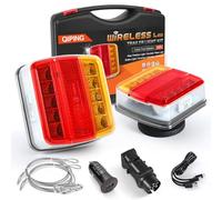 Qiping Wireless Trailer Lights, 12V Universal Magnetic Trailer Light Board, 7 Pin Plug & USB-C Rechargeable, 5 Functions, LED Trailer Tail Light Set for Trucks RV Caravan E-Mark Approved