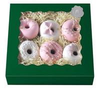 qiqee Auto-pop up Deep Green Pie Boxes with Window 10x10x2.5 inch 30Packs Cookie Donut Bakery Box