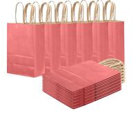 qiqee Barbie Pink Gift Bag with Handles Bulk 24Pcs Paper Bags -8.3"x6"x3. 15" Party Favor Bags - Solid Color