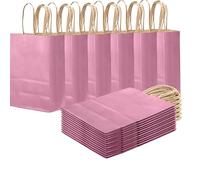 qiqee Barbie Purple Gift Bag with Handles Bulk 24Pcs Paper Bags -8.3"x6"x3. 15" Party Favor Bags - Solid Color