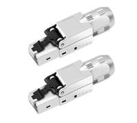 QIQIAZI CAT 7 RJ45 Connector, Tool-free Network Plug, LAN Connector Toolless, Compatible Cat 7.6a, 6 Network Cable, Ethernet Connector up to 10 Gbps, 1000 m Stable Signal Transmission (Pack of 2)