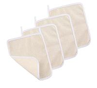 qiqiqiaqia 4 Pack Exfoliating Face and Body Wash Cloths 2-Sided Bath Towel Exfoliating Scrub Cloth for Women and Men Washcloth with Soft Handle and Fine Mesh (26 x 22cm) - Red, White