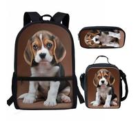 QIQISE 3Set Fire Basketball Backpack for Boys Kids Preschool Bookbag School Bags with Lunch Box Pencil Case 3 in 1