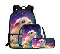 QIQISE 3Set Fire Basketball Backpack for Boys Kids Preschool Bookbag School Bags with Lunch Box Pencil Case 3 in 1