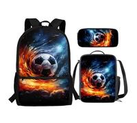 QIQISE Black Pug Print 3 in 1 School Bags Set for College Students Middle School Backpack Bookbags for Boys Girls Elementary